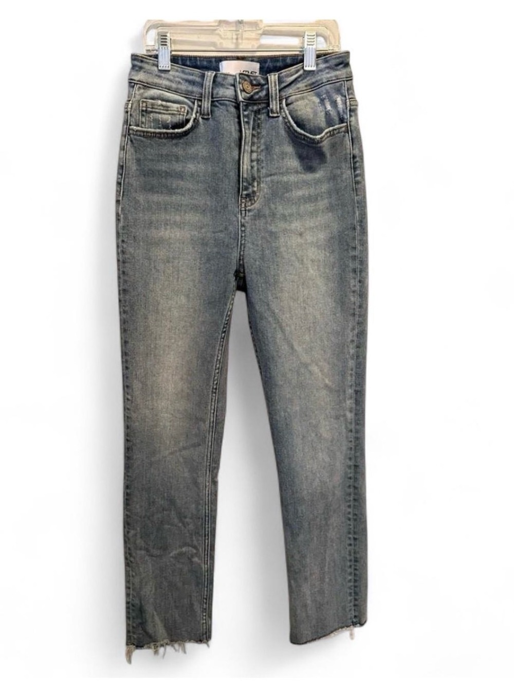 VERVET Swish Super High Rise Slim Crop Straight Denim Jeans 26 Trendy Festival